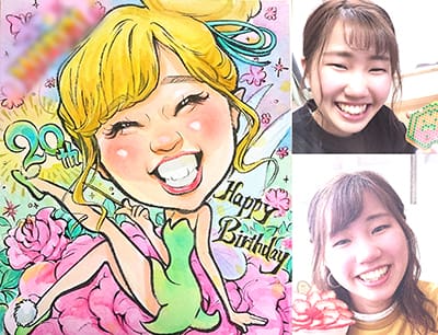 妖精のコスプレ風似顔絵