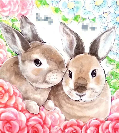 ウサギの似顔絵
