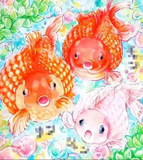 金魚の似顔絵