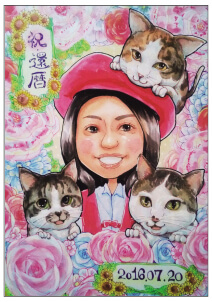 「かっつん」作の還暦似顔絵01