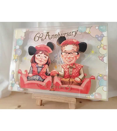 両親の還暦祝いに作成した立体似顔絵