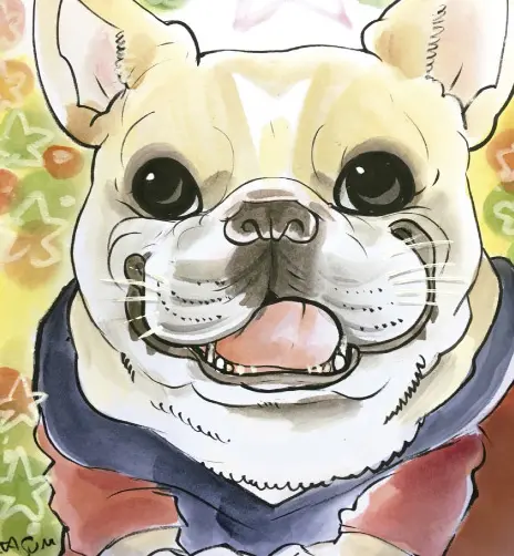 フレンチブルドッグの似顔絵