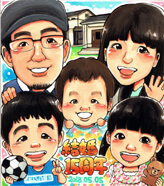 いちろが描いた結婚15周年の似顔絵