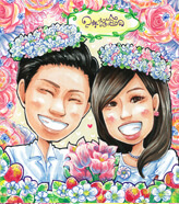 かっつんが描いたウェルカムボード