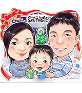 nocchiが描いた家族記念日の似顔絵