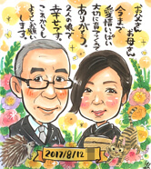 「146」作の似顔絵サンクスボード