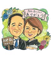 「トミー」作の似顔絵サンクスボード