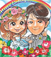 南国風似顔絵ウェルカムボード