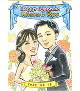 Bellが描いた似顔絵ウェルカムボード