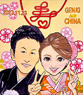 kayachiが描いた似顔絵ウェルカムボード