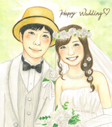 「キリカ」作の似顔絵ウェルカムボード