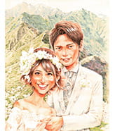 鉛筆画の似顔絵ウェルカムボード