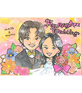 可愛い系の似顔絵ウェルカムボード