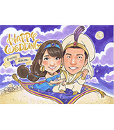 アラジン風の似顔絵ウェルカムボード