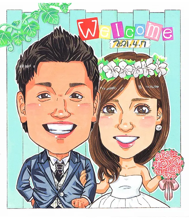 結婚式の似顔絵ウェルカムボード通販 | オレンジスマイル