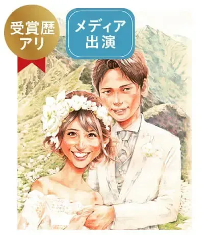 Mamoruが描いた鉛筆画の似顔絵ウェルカムボード