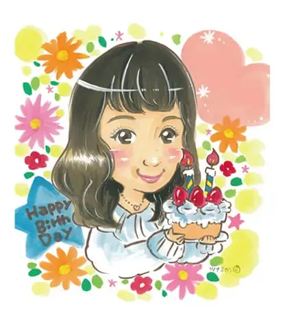 ツナミカンが描いた一周年記念のカップルの似顔絵