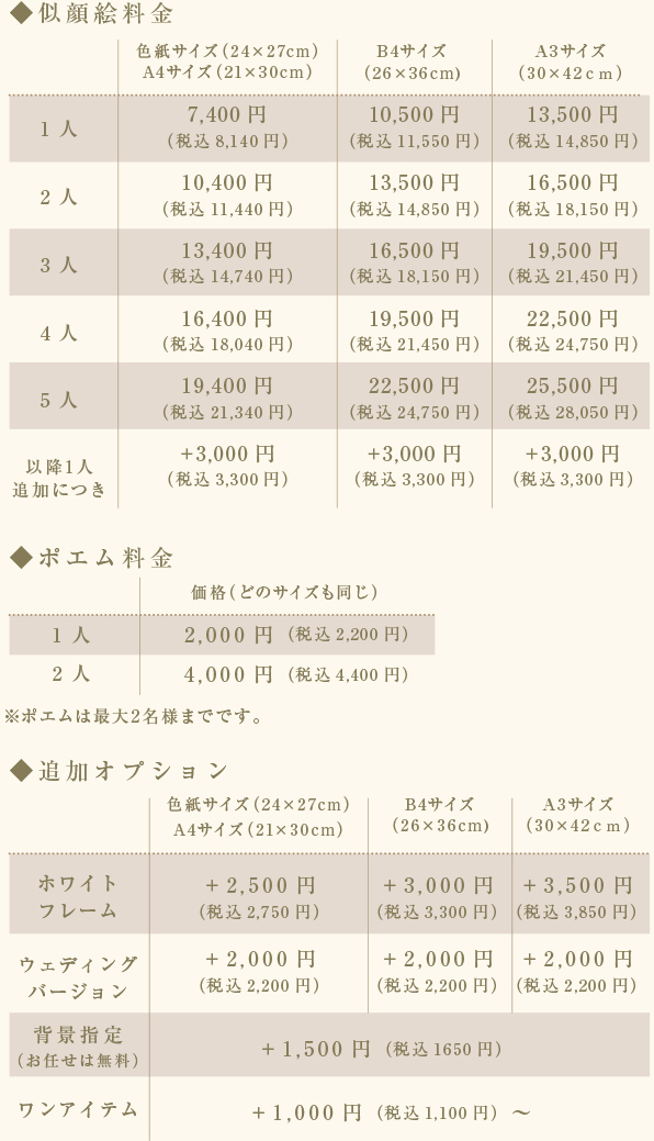 料金表