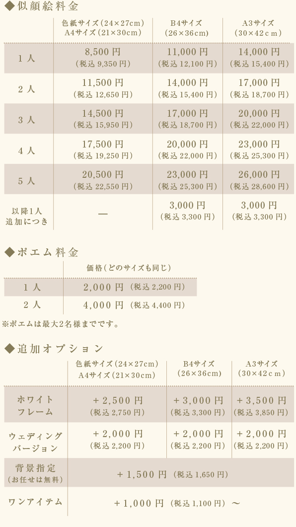 料金表